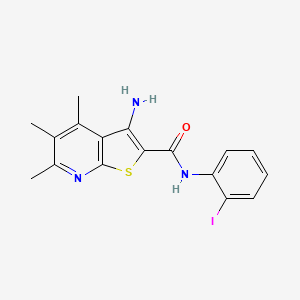 molecular formula C17H16IN3OS B11062952 3-amino-N-(2-iodophenyl)-4,5,6-trimethylthieno[2,3-b]pyridine-2-carboxamide 