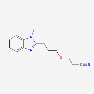 molecular formula C14H17N3O B11062972 Propanenitrile, 3-[3-(1-methyl-1H-1,3-benzimidazol-2-yl)propoxy]- 