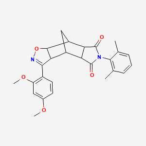 3-(2,4-dimethoxyphenyl)-6-(2,6-dimethylphenyl)-4a,7a,8,8a-tetrahydro-3aH-4,8-methano[1,2]oxazolo[4,5-f]isoindole-5,7(4H,6H)-dione