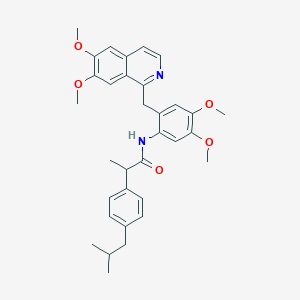 N-{2-[(6,7-dimethoxyisoquinolin-1-yl)methyl]-4,5-dimethoxyphenyl}-2-[4-(2-methylpropyl)phenyl]propanamide