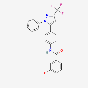 3-methoxy-N-{4-[1-phenyl-3-(trifluoromethyl)-1H-pyrazol-5-yl]phenyl}benzamide