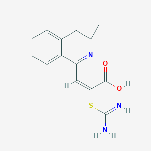 molecular formula C15H17N3O2S B11063001 2-{[Amino(imino)methyl]sulfanyl}-3-(3,3-dimethyl-3,4-dihydro-1-isoquinolinyl)acrylic acid 