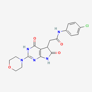 N-(4-chlorophenyl)-2-[2-(morpholin-4-yl)-4,6-dioxo-4,5,6,7-tetrahydro-3H-pyrrolo[2,3-d]pyrimidin-5-yl]acetamide