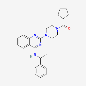 Cyclopentyl(4-{4-[(1-phenylethyl)amino]quinazolin-2-yl}piperazin-1-yl)methanone