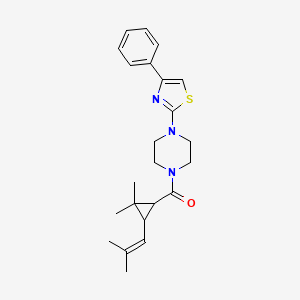 molecular formula C23H29N3OS B11063022 [2,2-Dimethyl-3-(2-methylprop-1-en-1-yl)cyclopropyl][4-(4-phenyl-1,3-thiazol-2-yl)piperazin-1-yl]methanone 