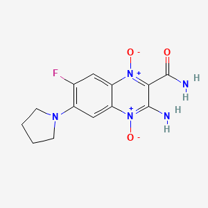 molecular formula C13H14FN5O3 B11063028 3-Amino-7-fluoro-6-(pyrrolidin-1-yl)quinoxaline-2-carboxamide 1,4-dioxide 