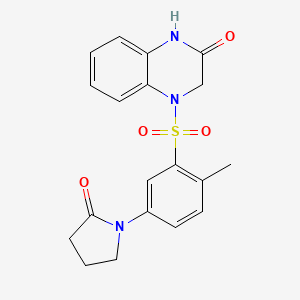 molecular formula C19H19N3O4S B11063038 4-{[2-methyl-5-(2-oxopyrrolidin-1-yl)phenyl]sulfonyl}-3,4-dihydroquinoxalin-2(1H)-one 