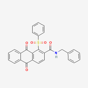 molecular formula C28H19NO5S B11063087 N-benzyl-9,10-dioxo-1-(phenylsulfonyl)-9,10-dihydroanthracene-2-carboxamide 