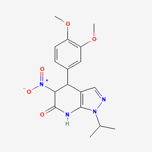 4-(3,4-dimethoxyphenyl)-5-nitro-1-(propan-2-yl)-1,4,5,7-tetrahydro-6H-pyrazolo[3,4-b]pyridin-6-one