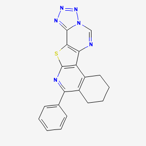 14-phenyl-11-thia-3,5,6,7,8,13-hexazapentacyclo[10.8.0.02,10.05,9.015,20]icosa-1(12),2(10),3,6,8,13,15(20)-heptaene