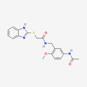 Acetamide, N-(5-acetylamino-2-methoxybenzyl)-2-(1H-benzoimidazol-2-ylsulfanyl)-