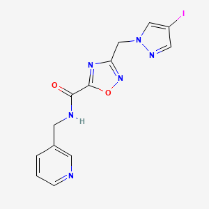 3-[(4-iodo-1H-pyrazol-1-yl)methyl]-N-(pyridin-3-ylmethyl)-1,2,4-oxadiazole-5-carboxamide