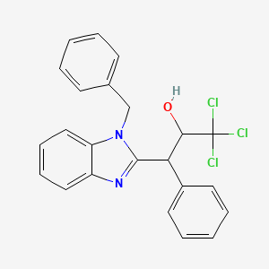 molecular formula C23H19Cl3N2O B11063161 3-(1-benzyl-1H-benzimidazol-2-yl)-1,1,1-trichloro-3-phenylpropan-2-ol 