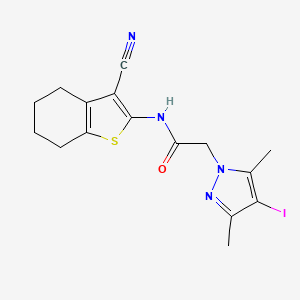 N-(3-cyano-4,5,6,7-tetrahydro-1-benzothiophen-2-yl)-2-(4-iodo-3,5-dimethyl-1H-pyrazol-1-yl)acetamide