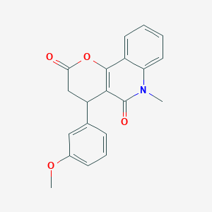 molecular formula C20H17NO4 B11063183 4-(3-methoxyphenyl)-6-methyl-4,6-dihydro-2H-pyrano[3,2-c]quinoline-2,5(3H)-dione 