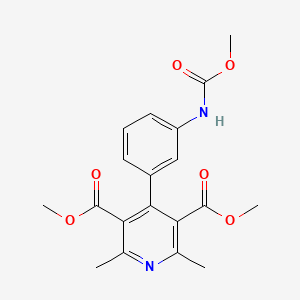 molecular formula C19H20N2O6 B11063194 Dimethyl 4-{3-[(methoxycarbonyl)amino]phenyl}-2,6-dimethylpyridine-3,5-dicarboxylate 