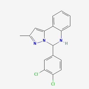 molecular formula C17H13Cl2N3 B11063199 5-(3,4-Dichlorophenyl)-2-methyl-5,6-dihydropyrazolo[1,5-c]quinazoline 