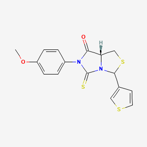 molecular formula C16H14N2O2S3 B11063215 (7aR)-6-(4-methoxyphenyl)-3-(thiophen-3-yl)-5-thioxotetrahydro-7H-imidazo[1,5-c][1,3]thiazol-7-one 