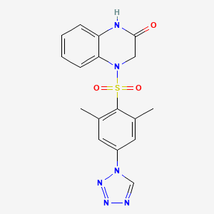 4-{[2,6-dimethyl-4-(1H-tetrazol-1-yl)phenyl]sulfonyl}-3,4-dihydroquinoxalin-2(1H)-one