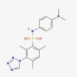 molecular formula C18H22N6O2S B11063232 N-(4-Dimethylamino-phenyl)-2,4,6-trimethyl-3-tetrazol-1-yl-benzenesulfonamide 