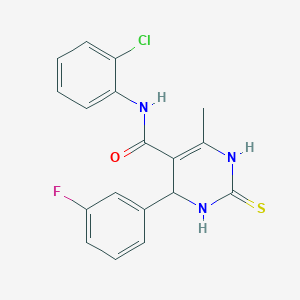 N-(2-chlorophenyl)-4-(3-fluorophenyl)-6-methyl-2-thioxo-1,2,3,4-tetrahydropyrimidine-5-carboxamide