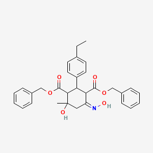 molecular formula C31H33NO6 B11063266 dibenzyl (6Z)-2-(4-ethylphenyl)-4-hydroxy-6-(hydroxyimino)-4-methylcyclohexane-1,3-dicarboxylate 