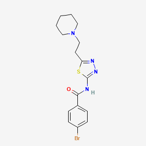 4-bromo-N-[5-(2-piperidin-1-ylethyl)-1,3,4-thiadiazol-2-yl]benzamide