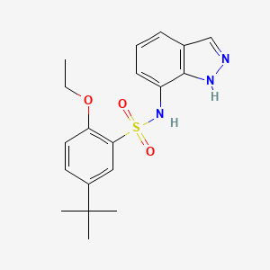 molecular formula C19H23N3O3S B11063345 5-tert-butyl-2-ethoxy-N-(1H-indazol-7-yl)benzenesulfonamide 