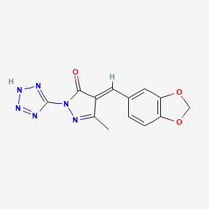 molecular formula C13H10N6O3 B11063375 (4E)-4-(1,3-benzodioxol-5-ylmethylidene)-5-methyl-2-(1H-tetrazol-5-yl)-2,4-dihydro-3H-pyrazol-3-one 