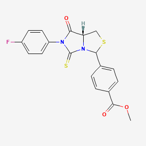 molecular formula C19H15FN2O3S2 B11063377 methyl 4-[(7aR)-6-(4-fluorophenyl)-7-oxo-5-thioxotetrahydro-1H-imidazo[1,5-c][1,3]thiazol-3-yl]benzoate 