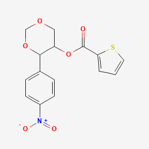 molecular formula C15H13NO6S B11063417 4-(4-Nitrophenyl)-1,3-dioxan-5-yl thiophene-2-carboxylate 