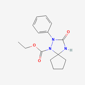 Ethyl 3-oxo-2-phenyl-1,2,4-triazaspiro[4.4]nonane-1-carboxylate