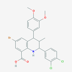 6-Bromo-2-(3,4-dichlorophenyl)-4-(3,4-dimethoxyphenyl)-3-methyl-1,2,3,4-tetrahydroquinoline-8-carboxylic acid