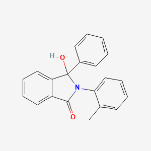 molecular formula C21H17NO2 B11063532 3-Hydroxy-2-(2-methylphenyl)-3-phenylisoindolin-1-one CAS No. 3532-73-8