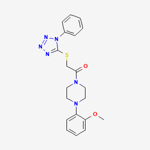 molecular formula C20H22N6O2S B11063537 1-[4-(2-methoxyphenyl)piperazin-1-yl]-2-[(1-phenyl-1H-tetrazol-5-yl)sulfanyl]ethanone 