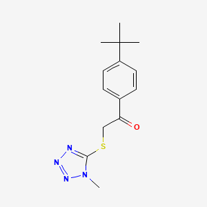 molecular formula C14H18N4OS B11063544 1-(4-tert-butylphenyl)-2-[(1-methyl-1H-tetrazol-5-yl)sulfanyl]ethanone 