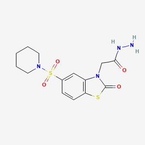 2-[2-oxo-5-(piperidin-1-ylsulfonyl)-1,3-benzothiazol-3(2H)-yl]acetohydrazide