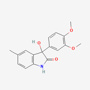 molecular formula C17H17NO4 B11063571 3-(3,4-dimethoxyphenyl)-3-hydroxy-5-methyl-1,3-dihydro-2H-indol-2-one 