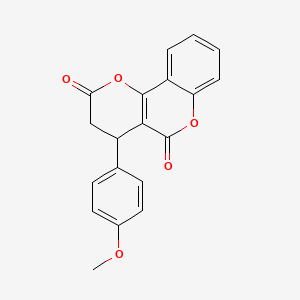 molecular formula C19H14O5 B11063585 4-(4-methoxyphenyl)-3,4-dihydro-2H,5H-pyrano[3,2-c]chromene-2,5-dione 