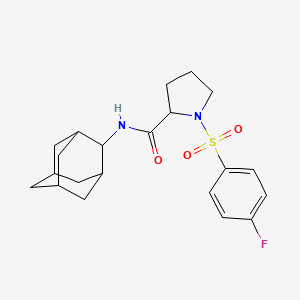 molecular formula C21H27FN2O3S B11063601 N-2-adamantyl-1-[(4-fluorophenyl)sulfonyl]prolinamide 