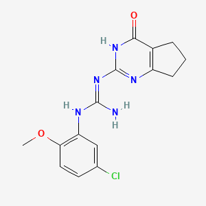 molecular formula C15H16ClN5O2 B11063616 1-(5-chloro-2-methoxyphenyl)-2-(4-oxo-4,5,6,7-tetrahydro-1H-cyclopenta[d]pyrimidin-2-yl)guanidine 