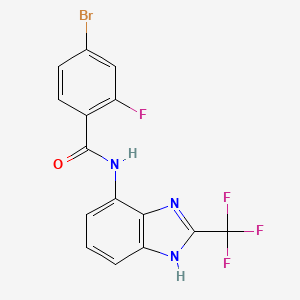 4-bromo-2-fluoro-N-[2-(trifluoromethyl)-1H-benzimidazol-4-yl]benzamide