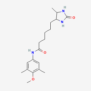 molecular formula C19H29N3O3 B11063651 N-(4-methoxy-3,5-dimethylphenyl)-6-(5-methyl-2-oxoimidazolidin-4-yl)hexanamide 