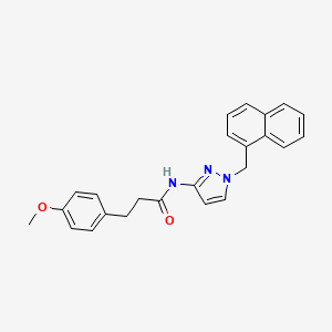 molecular formula C24H23N3O2 B11063664 Propionamide, 3-(4-methoxyphenyl)-N-(1-naphthalen-1-ylmethyl-1H-pyrazol-3-yl)- 