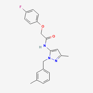 molecular formula C20H20FN3O2 B11063684 Acetamide, 2-(4-fluorophenoxy)-N-[3-methyl-1-[(3-methylphenyl)methyl]-1H-pyrazol-5-yl]- 