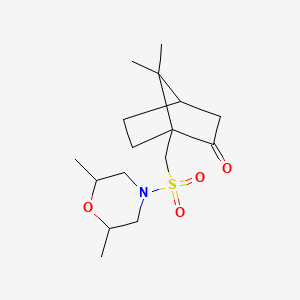 molecular formula C16H27NO4S B11063724 1-{[(2,6-Dimethylmorpholin-4-yl)sulfonyl]methyl}-7,7-dimethylbicyclo[2.2.1]heptan-2-one 