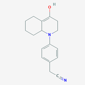 molecular formula C17H20N2O B11063728 [4-(4-Hydroxy-3,5,6,7,8,8A-hexahydro-1(2H)-quinolinyl)phenyl]acetonitrile 