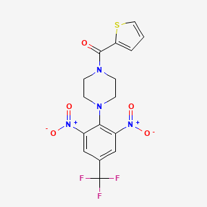 {4-[2,6-Dinitro-4-(trifluoromethyl)phenyl]piperazin-1-yl}(thiophen-2-yl)methanone