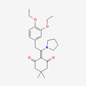 molecular formula C24H33NO4 B11063756 2-[2-(3,4-Diethoxyphenyl)-1-(pyrrolidin-1-yl)ethylidene]-5,5-dimethylcyclohexane-1,3-dione 