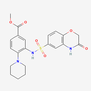 methyl 3-{[(3-oxo-3,4-dihydro-2H-1,4-benzoxazin-6-yl)sulfonyl]amino}-4-(piperidin-1-yl)benzoate